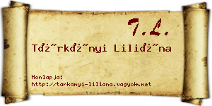 Tárkányi Liliána névjegykártya